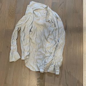 Merona white and blue striped button down